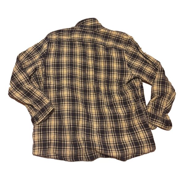LL Bean Mens XL-Reg Flannel Long Sleeve Shirt Jacket Yellow Plaid with Pockets - Picture 5 of 5